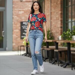 Madewell Perfect Vintage Crop Jeans Women’s 27 High Rise Light Wash Distressed